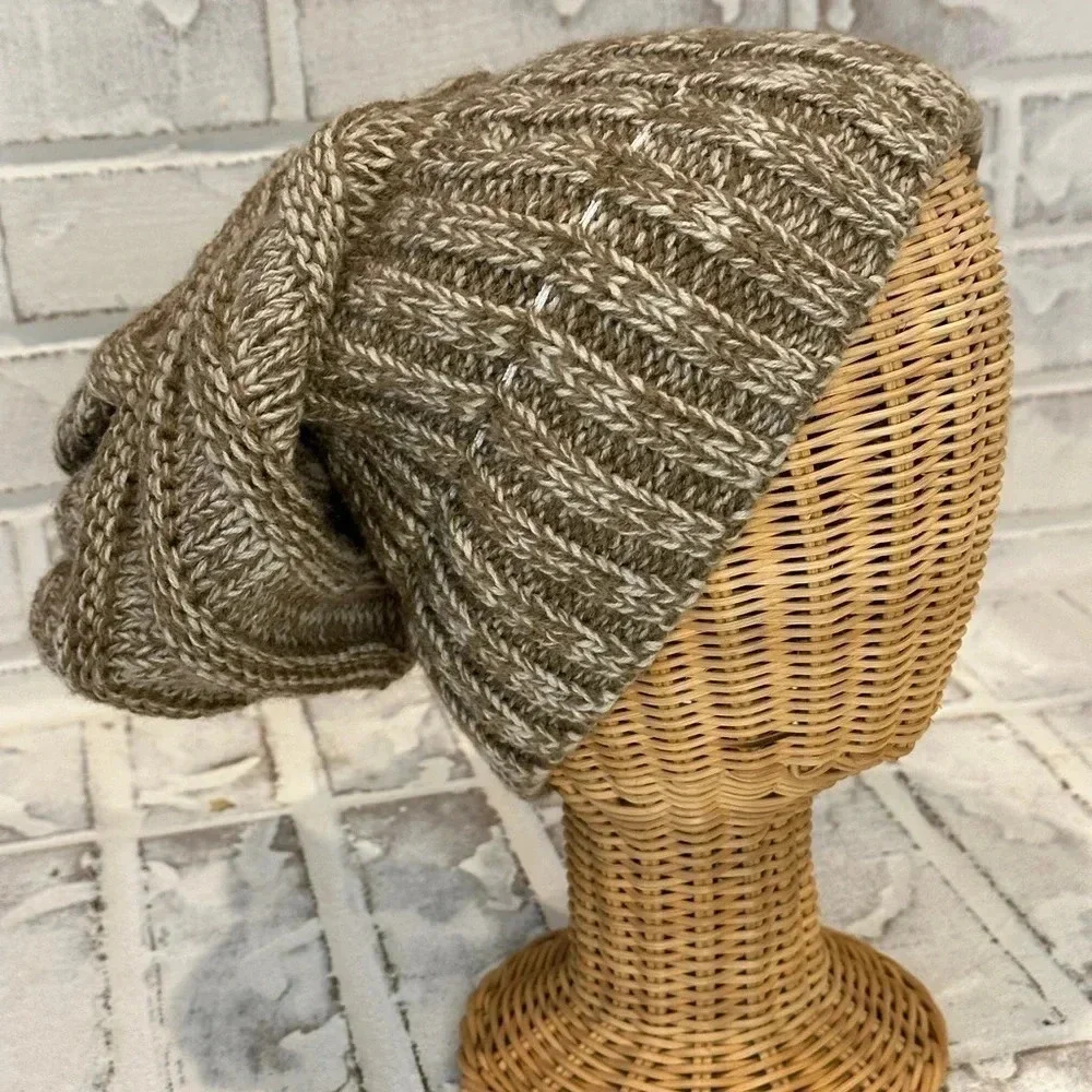 C.C Chunky Soft Stretch Cable Knit Neutral Beanie Hat